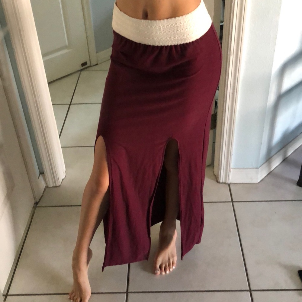 Long slitted skirt